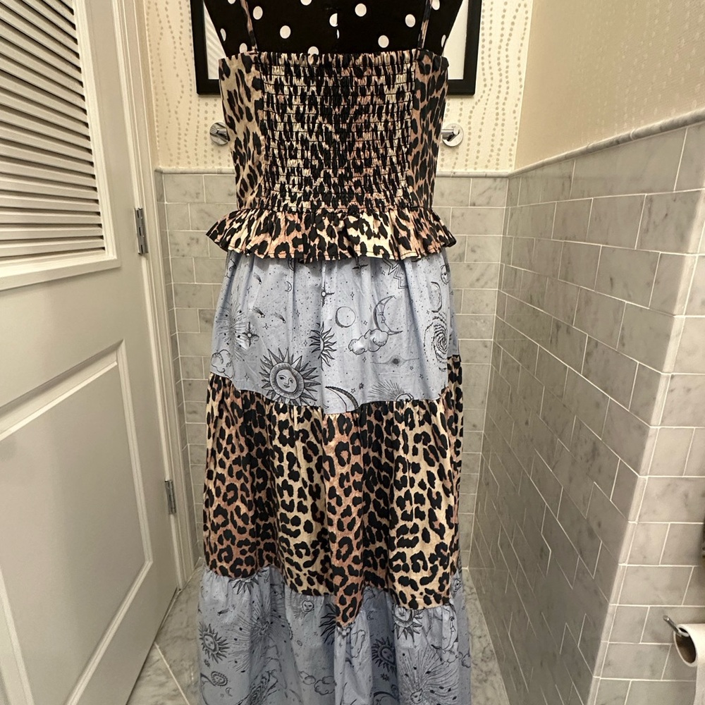 Ganni Leopard & Sky-Print Tiered Maxi Dress - Picture 4 of 4